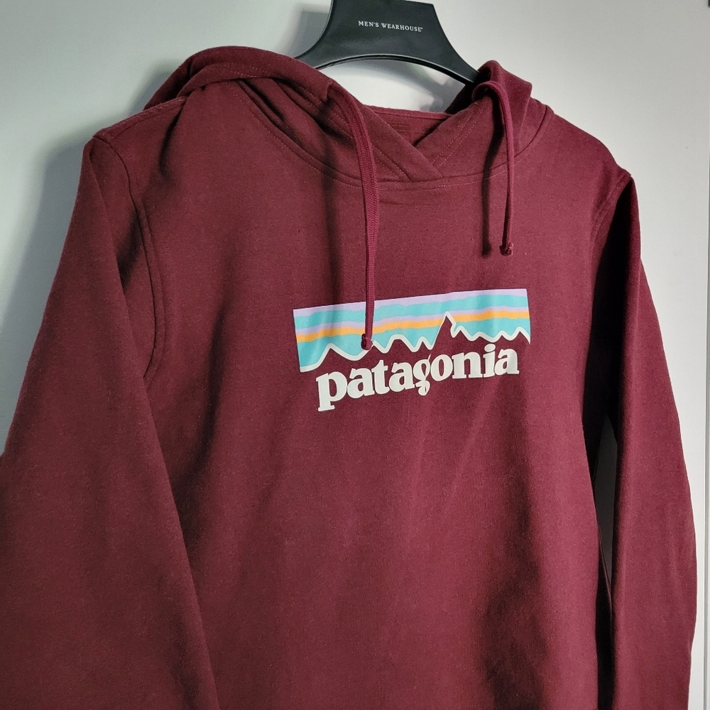 Patagonia Burgundy Red Hoodie Sweatshirt | Small